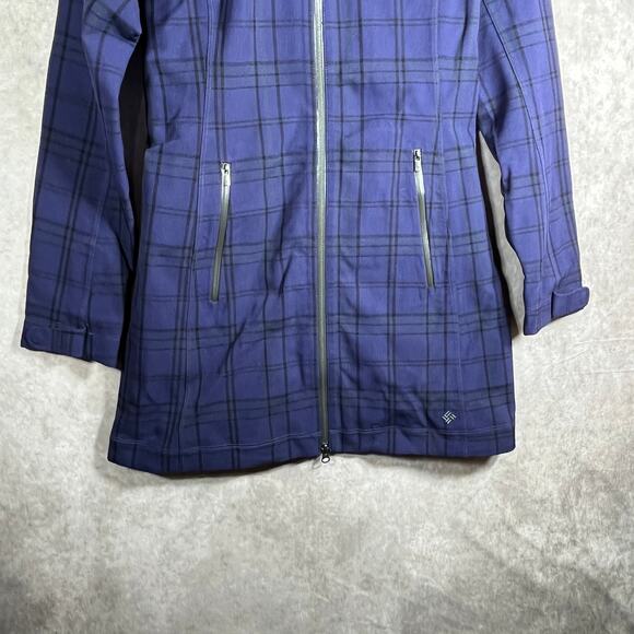 Columbia Dusk2Dawn Jacket Women S Blue Plaid Thermal Comfort Omni-Heat Insulated - Picture 3 of 9